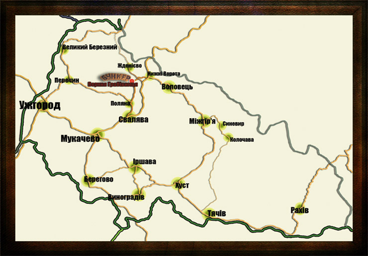 Карта Закарпатье